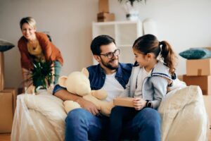 parents with children in calm